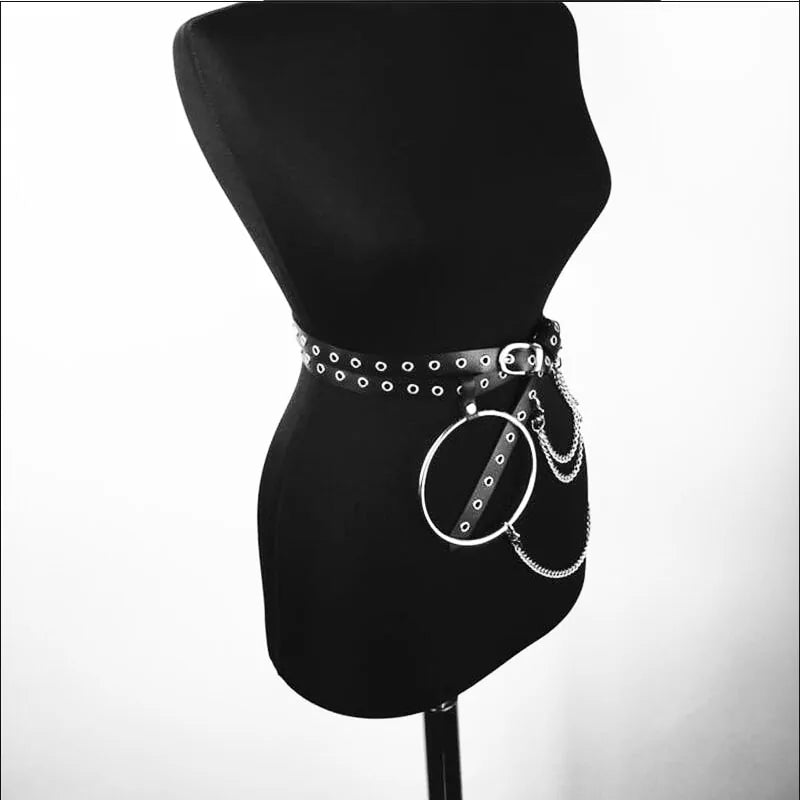 Ring Metal Chain belt Buckle Ladies Strap 