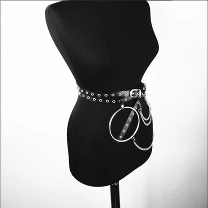 Ring Metal Chain belt Buckle Ladies Strap 